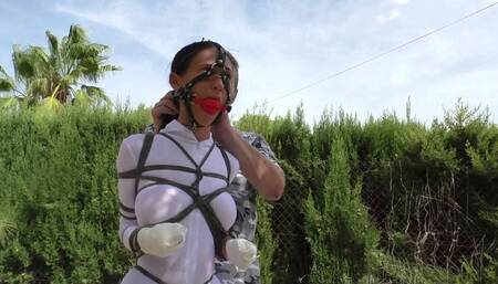 Bondage Walk Training - Super Sexy Mina Moreno - Hard Bondage Walk in a Public Park - Part 2 mp4 HD