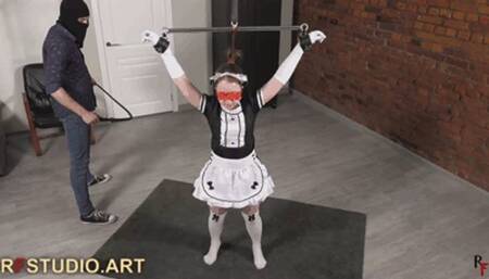 Arina in a maid costume - Spanking test for alertness (FULL HD MP4)
