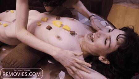 "Yes, baby, I like it!" - Arcadia's long belly enjoyment with Hot Tickling, Licking, Wax, Ice, and Vibrator (FULL HD MP4