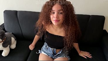 My stepsister thought she was home alone... I caught her masturbating 14 min