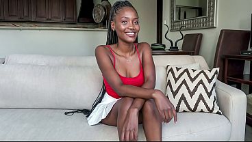 Gorgeous Black Model HARDCORE FUCKED By BWC In Amateur Couch Casting 10 min