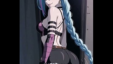 Jinx from Arcane haciendo ahegao Hard squirt anime hentai 82 sec