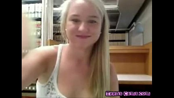 Sexy Blonde Busty Teen masturbates in public library 43 min