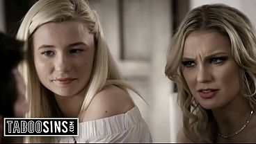 Blonde Stepmom and Daughter Have a Kinky Interview With New Stepdad - Kenzie Taylor, Carolina Sweets 6 min