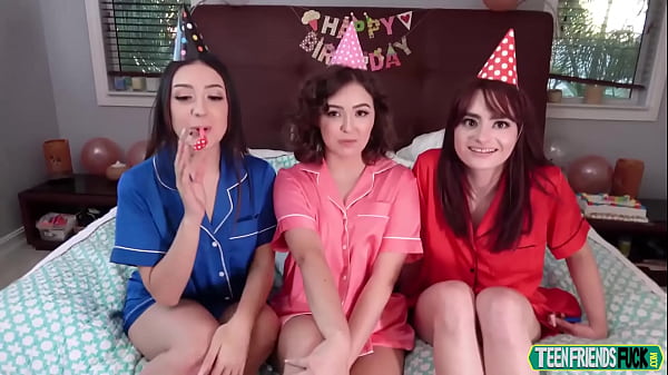 Leana Lovings, Violet Gems, Reese Robbins In Birthday Burglar Surprise 8 min