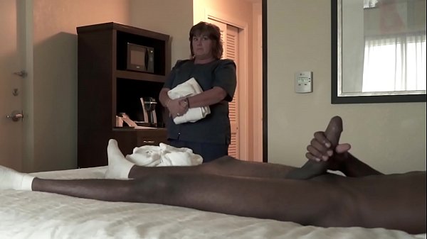 NICHE PARADE - BBW Hotel Maid Strokes Big Black Cock With White Hands 3 min
