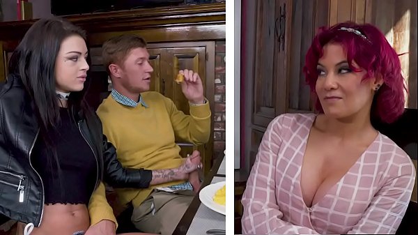 Rebellious Teen Girlfriend Kimber Veils Sucks BF's Dick While Having Lunch With His ! 3 min