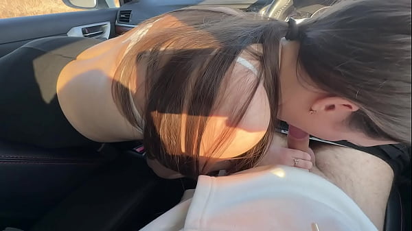 Girl friend fucked in the mouth of a car in a public parking lot 11 min