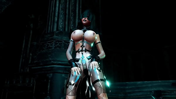 Busty naughty nun in veil and revealing outfit dance in cathedral 3 min