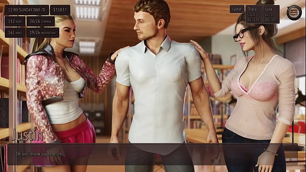 Threesome with Two Hot Collage Girl in Public Library - Living With Temptation 18 min
